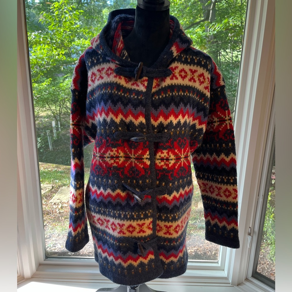 Susan Bristol Blue and Red Knit Sweater